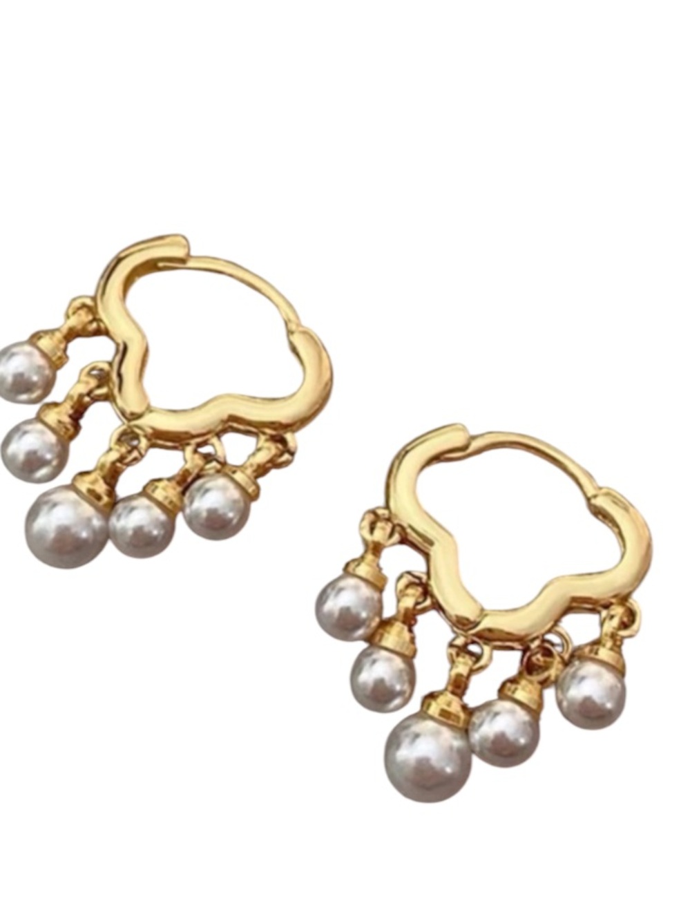 1pair High-end Cloud-shaped Ear Studs With Tassel & Imitation Pearl For …